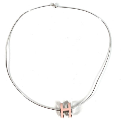 Hermes Necklace Metal Light Pink Pop Ash H Women
