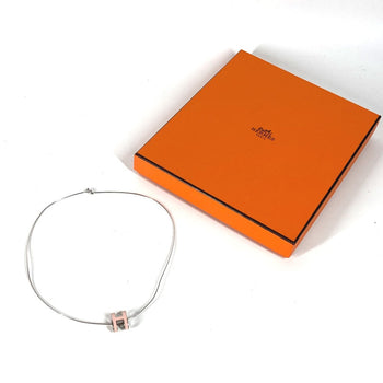 Hermes Necklace Metal Light Pink Pop Ash H Women