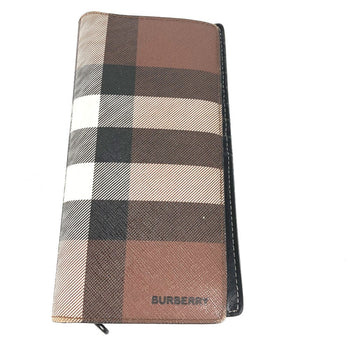 Burberry Long Wallet Purse 8052803 Pvc Brown Long Wallet Giant Check Mens