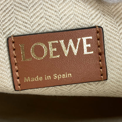 Loewe Clutch Bag Canvas / Leather Beige X Brown Anagram Jacquard Oblong Pouch Mens
