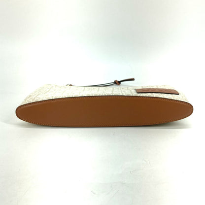 Loewe Clutch Bag Canvas / Leather Beige X Brown Anagram Jacquard Oblong Pouch Mens