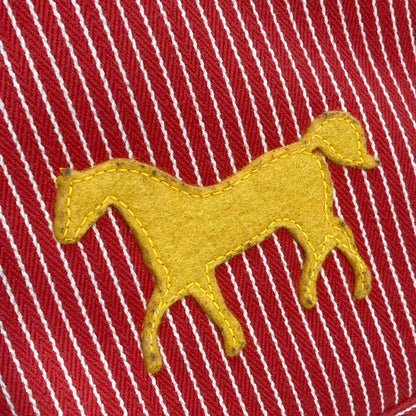 Hermes Tote Bag Canvas Red Mothers Bag Caval Horse Cheval Stripes Kids