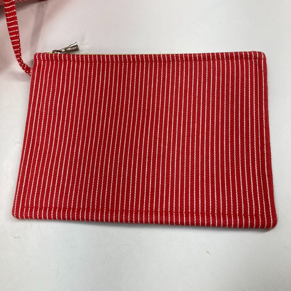 Hermes Tote Bag Canvas Red Mothers Bag Caval Horse Cheval Stripes Kids