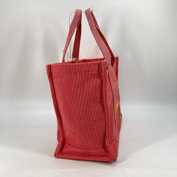 Hermes Tote Bag Canvas Red Mothers Bag Caval Horse Cheval Stripes Kids