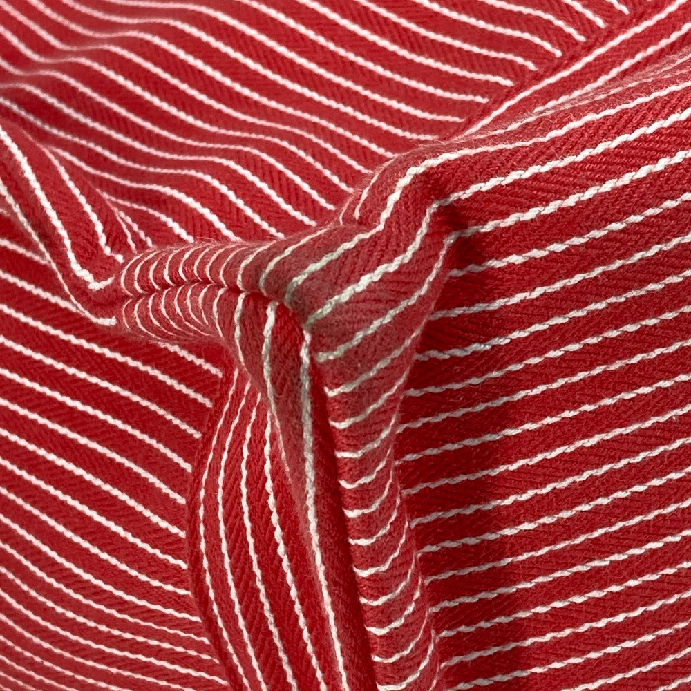 Hermes Tote Bag Canvas Red Mothers Bag Caval Horse Cheval Stripes Kids