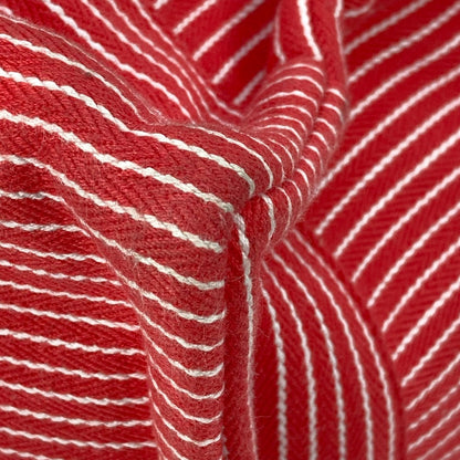 Hermes Tote Bag Canvas Red Mothers Bag Caval Horse Cheval Stripes Kids