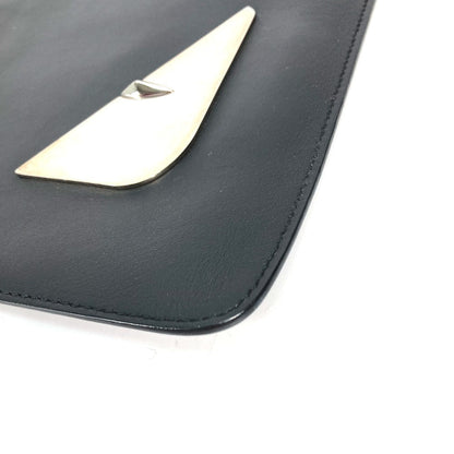 Fendi Clutch Bag 7N0078 Leather Black Monster Bugs Mens