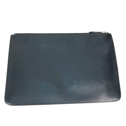 Fendi Clutch Bag 7N0078 Leather Black Monster Bugs Mens