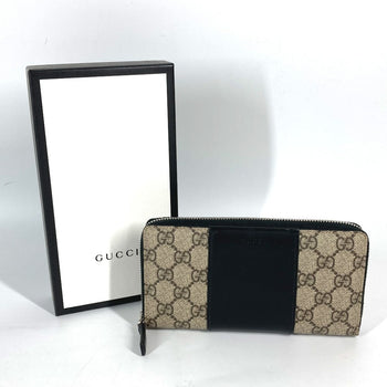 Gucci Long Wallet Purse 451249 Pvc Leather Beige Gg Supreme Long Wallet Women
