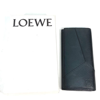 Loewe Long Wallet Purse Leather Black Long Wallet Puzzle Mens