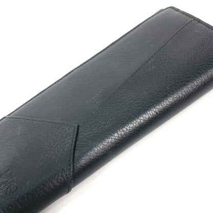 Loewe Long Wallet Purse Leather Black Long Wallet Puzzle Mens
