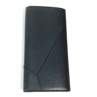 Loewe Long Wallet Purse Leather Black Long Wallet Puzzle Mens