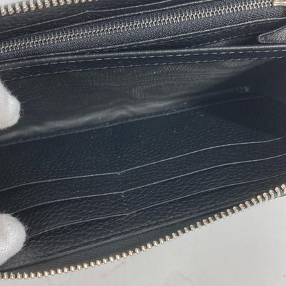 Gucci Long Wallet Purse 771154 Leather Black Long Wallet Logo Zip Around Wallet Mens