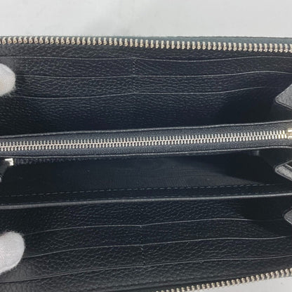 Gucci Long Wallet Purse 771154 Leather Black Long Wallet Logo Zip Around Wallet Mens