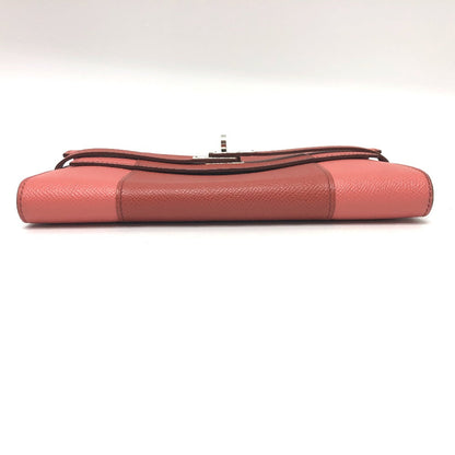 Hermes Long Wallet Purse Epsom Pink Long Wallet Kelly Wallet Flag Women