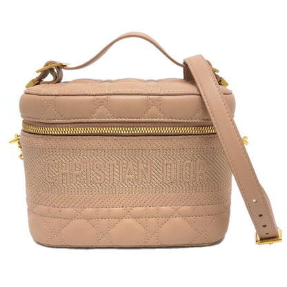 Dior Handbag Lambskin, Canvas Pink Dior Travel Small Vanity Vanity Bag Women