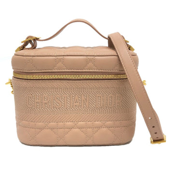 Dior Handbag Lambskin, Canvas Pink Dior Travel Small Vanity Vanity Bag Women