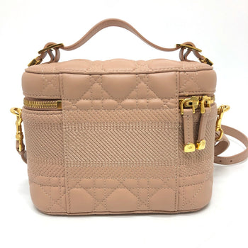 Dior Handbag Lambskin, Canvas Pink Dior Travel Small Vanity Vanity Bag Women