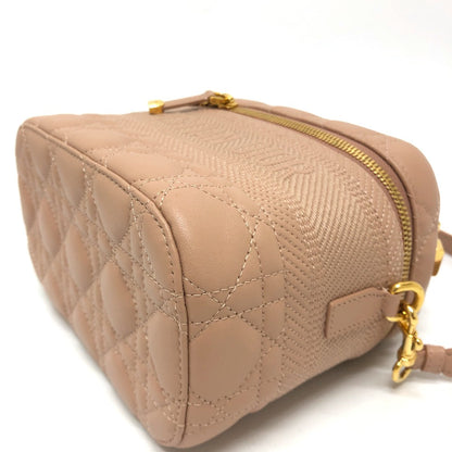 Dior Handbag Lambskin, Canvas Pink Dior Travel Small Vanity Vanity Bag Women