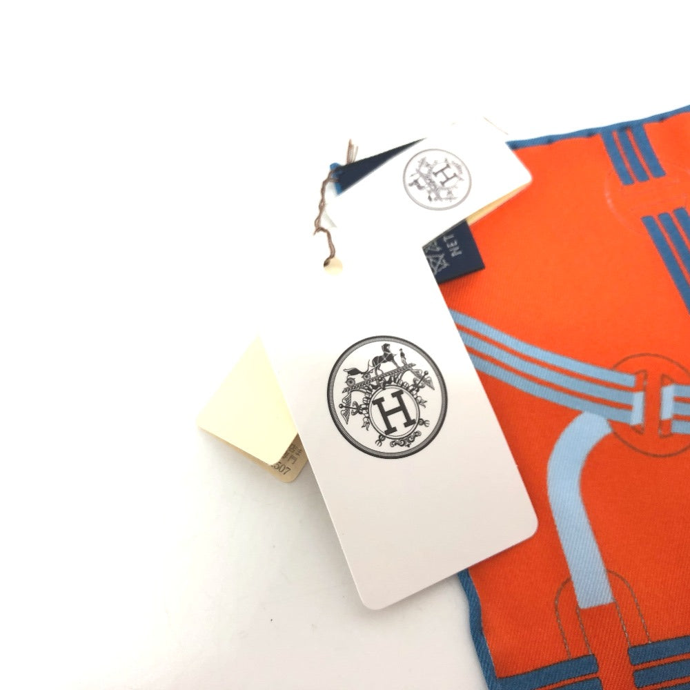 Hermes Scarf Silk Orange Pochette 45 Correspondance Carre45 Women
