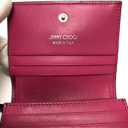 Jimmy Choo Folded Wallet 112274 Leather Pink Hanne Women