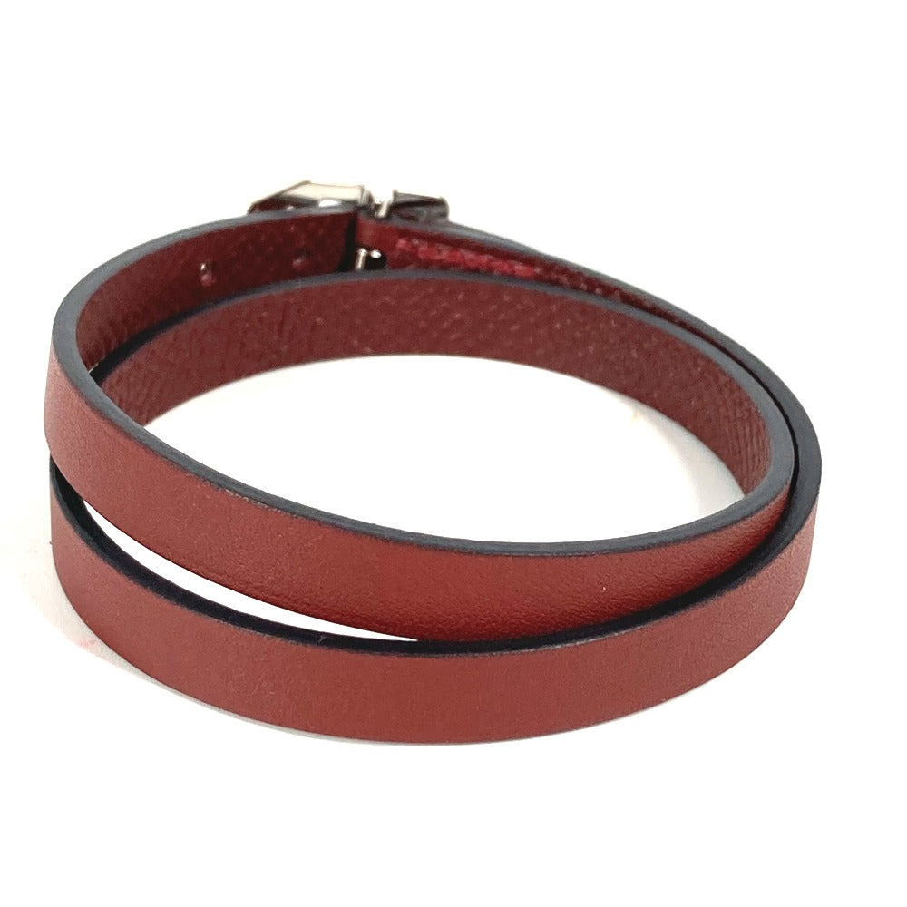 Hermes Bracelet Leather Brown Bracelet Paddock Double Tour Women