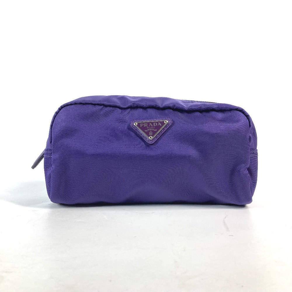 Prada Pouch 1Na350 Nylon Purple Triangle Logo Women