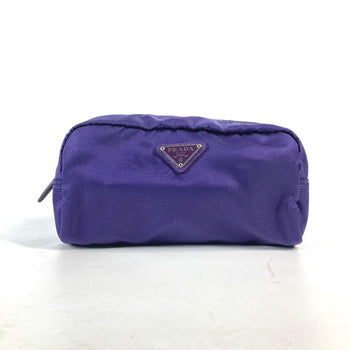 Prada Pouch 1Na350 Nylon Purple Triangle Logo Women