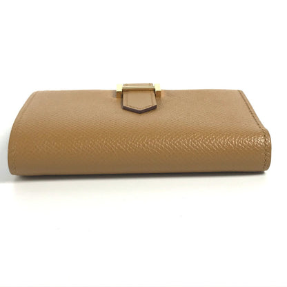 Hermes Trifold Wallet Epsom Brown X Light Blue H Logo Bicolor Bean Combine Women