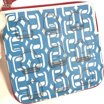 Hermes Pouch Leather Pink Carre Pocket Women