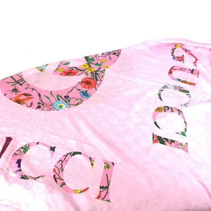 Gucci Shawl 663676 Silk, Rayon Pink Floral Gg Logo Flora Women