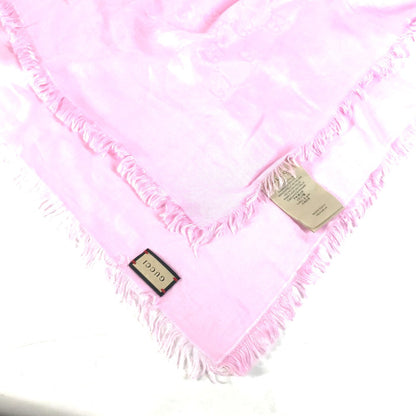 Gucci Shawl 663676 Silk, Rayon Pink Floral Gg Logo Flora Women