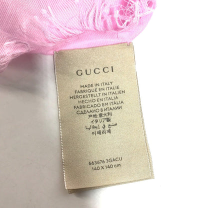 Gucci Shawl 663676 Silk, Rayon Pink Floral Gg Logo Flora Women