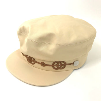 Hermes Casquette Cotton, Polyurethane Beige Type Serie Kabul Crickets Women 57