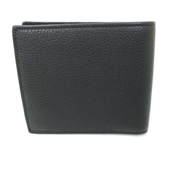 Gucci Folded Wallet 496316 Leather Black Vintage Logo Print Mens