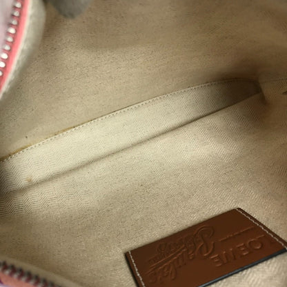 Loewe Clutch Bag Leather / Canvas Pink Paula'S Ibiza Oblong Logo Women