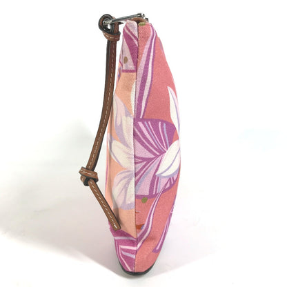 Loewe Clutch Bag Leather / Canvas Pink Paula'S Ibiza Oblong Logo Women
