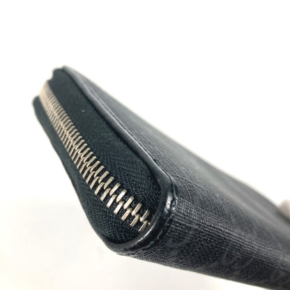 Gucci Long Wallet Purse 673003 Gg Supreme Canvas Black Gg Supreme Interlocking G Zip-Around Wallet
