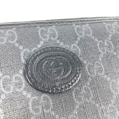 Gucci Long Wallet Purse 673003 Gg Supreme Canvas Black Gg Supreme Interlocking G Zip-Around Wallet