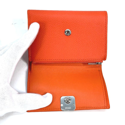 Loewe Trifold Wallet C821S33X07 Leather Orange Anagram Bar Tikal Wallet Small Women