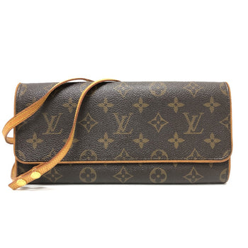 Louis Vuitton Shoulder Bag M51852 Monogram Canvas Brown Monogram Pochette Twin Gm Women Secondhand