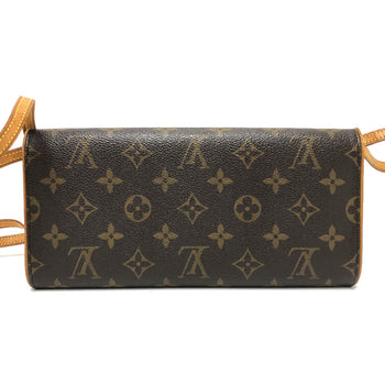 Louis Vuitton Shoulder Bag M51852 Monogram Canvas Brown Monogram Pochette Twin Gm Women Secondhand