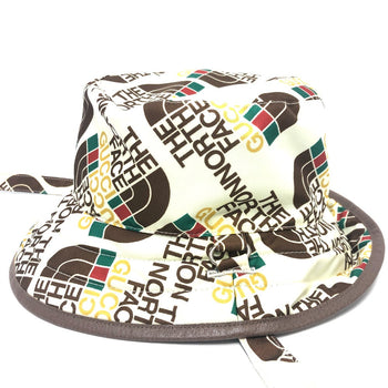 Gucci Hat 652942 Nylon White X Blue Reversible Logo The North Face North Face Collaboration
