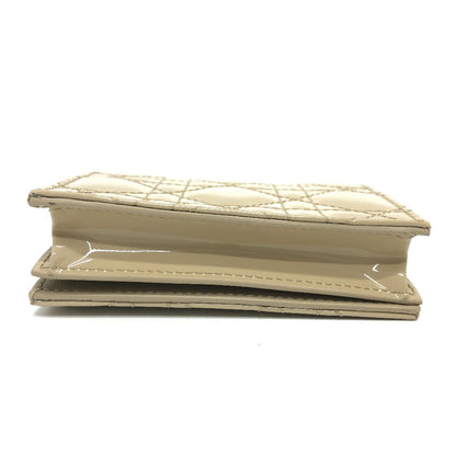 Dior Folded Wallet Enamel Beige Canage Lady Dior Lady Dior