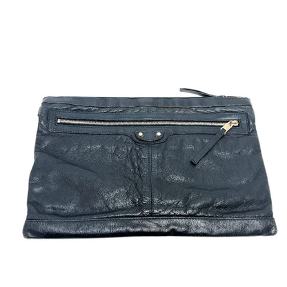 Balenciaga Clutch Bag 273023 Leather Black Classic Clip L Mens