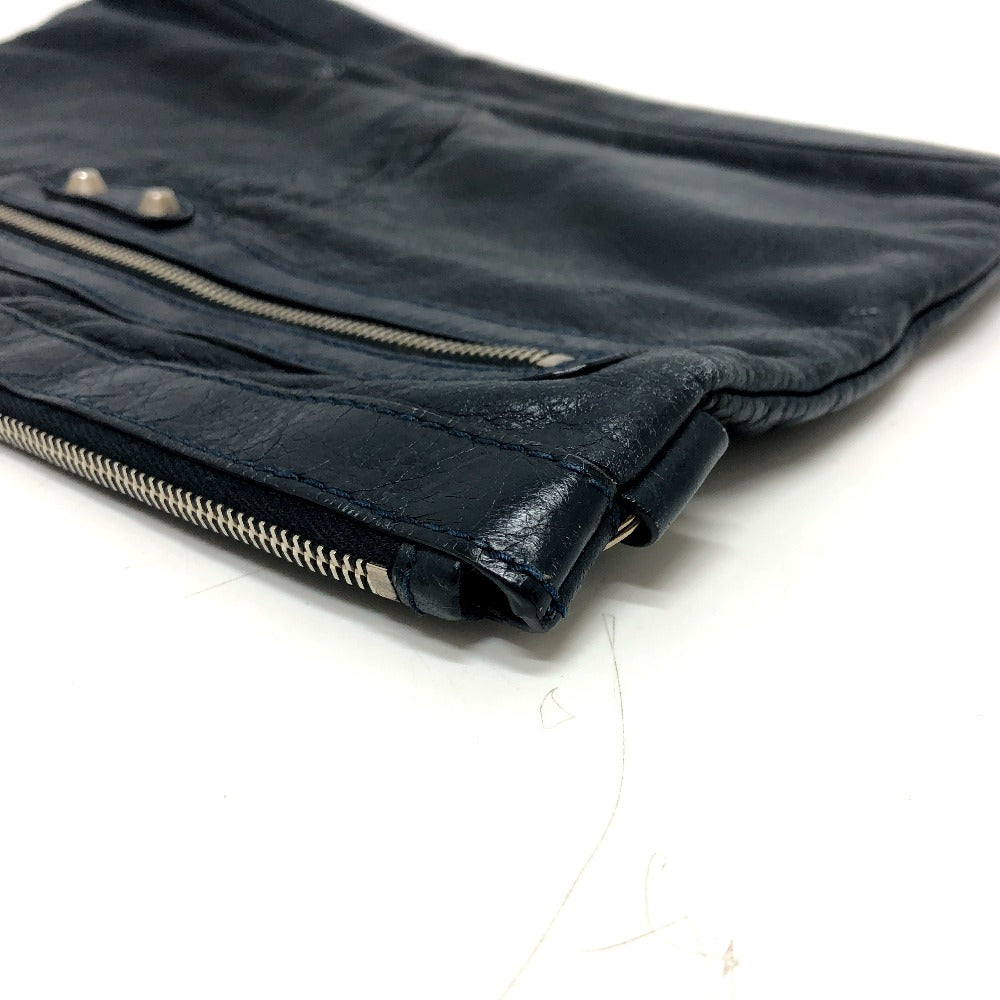 Balenciaga Clutch Bag 273023 Leather Black Classic Clip L Mens