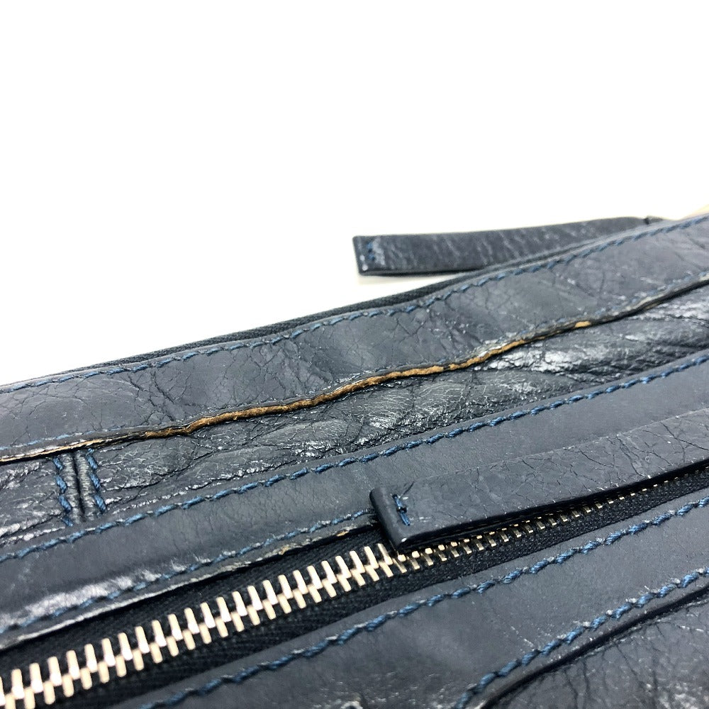 Balenciaga Clutch Bag 273023 Leather Black Classic Clip L Mens