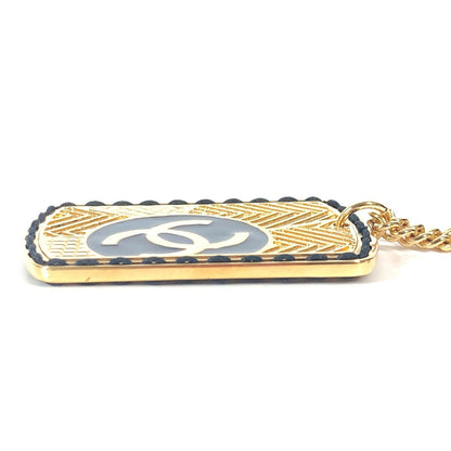 Chanel Necklace Gold Plated Gold B24C Coco Mark Cc Dog Tag Women