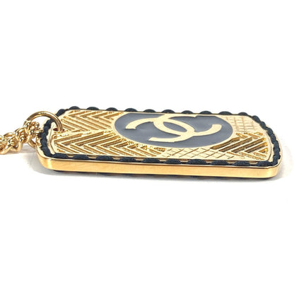Chanel Necklace Gold Plated Gold B24C Coco Mark Cc Dog Tag Women