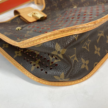 Louis Vuitton Shoulder Bag M95174 Monogram Canvas Brown X Orange Monogram Perfo Punching Musette
